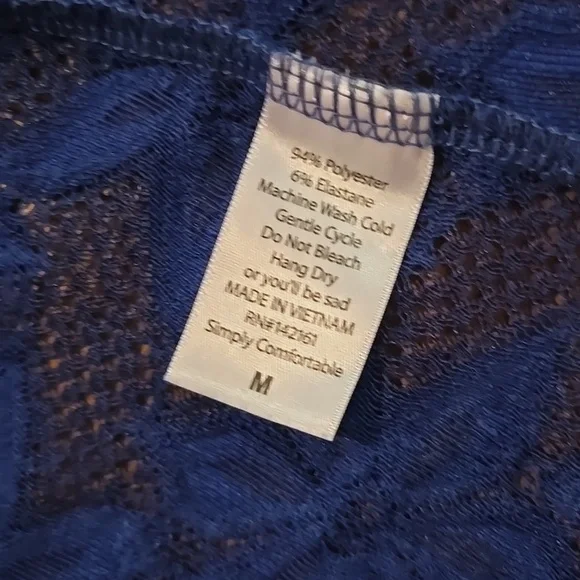 Lularoe Blue Floral Lace Kimono Size Medium - Picture 8 of 10